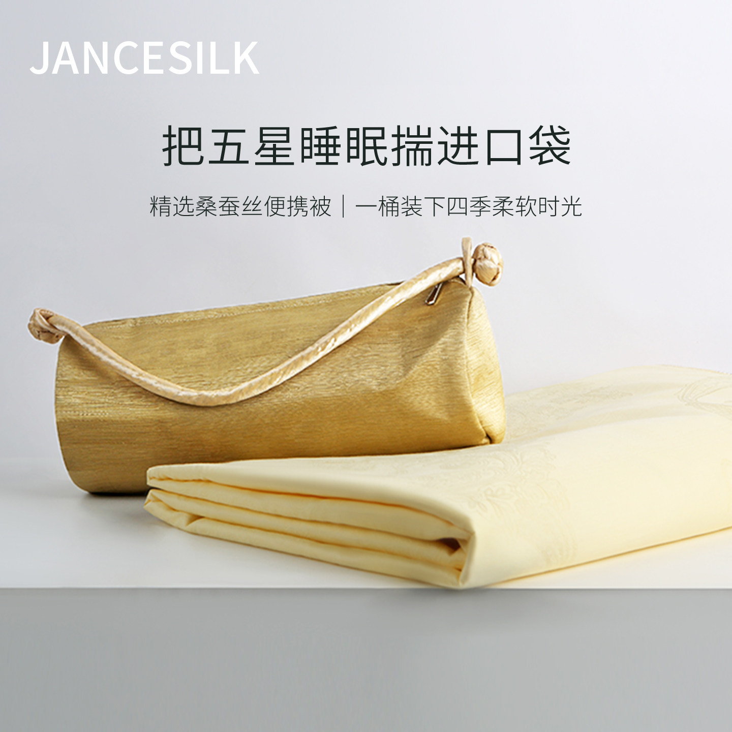 JANCESILK真丝蚕丝被四季便携被100%桑蚕丝填充午休小被子夏凉被