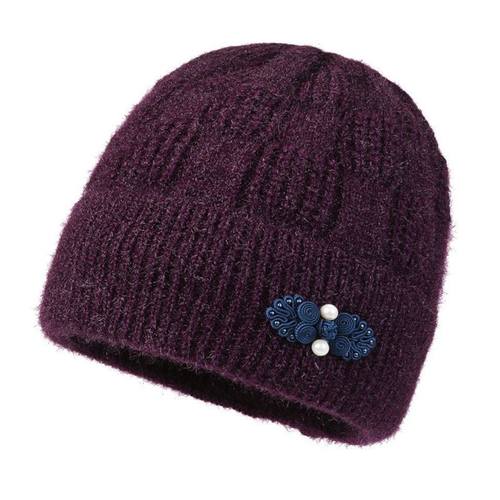 中老年人女冬季奶奶80岁老太太的帽子毛线保暖加绒妈妈老人防寒风