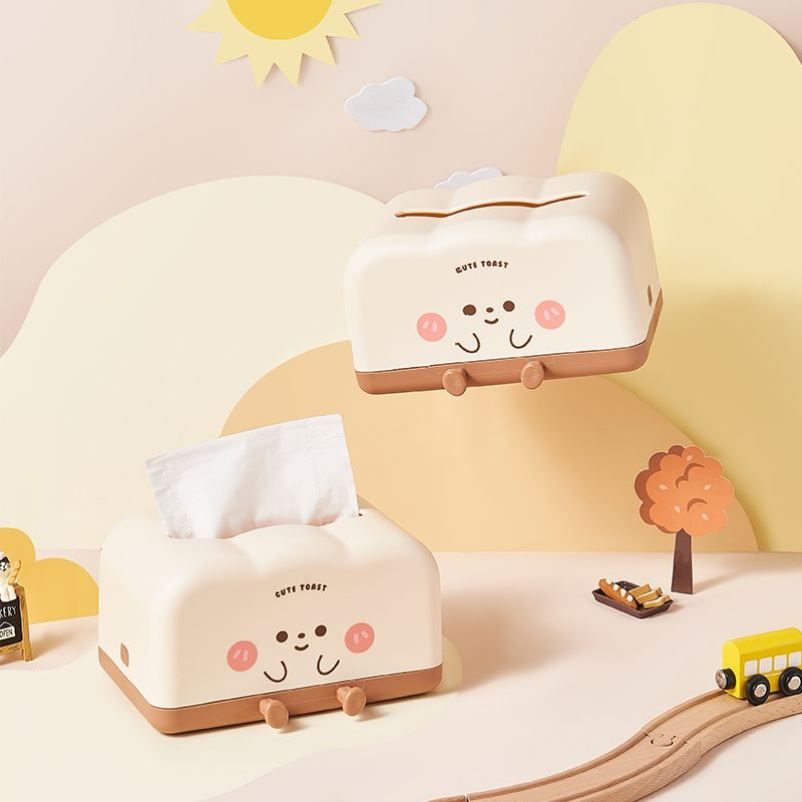 桌面纸巾盒卡通可爱纸巾收纳盒餐桌家用客厅茶几多功能床头抽纸盒