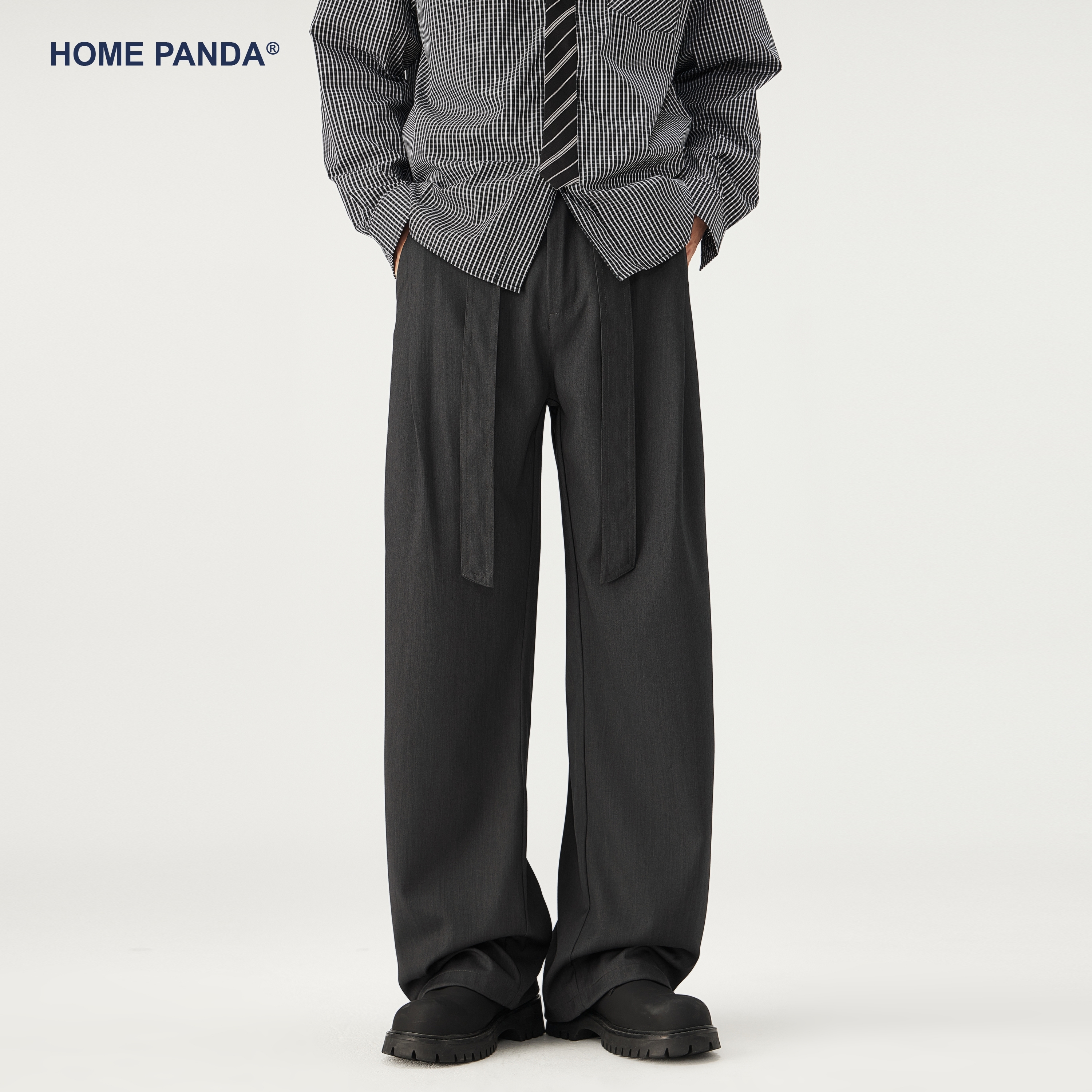 HomePanda美式复古直筒休闲裤男