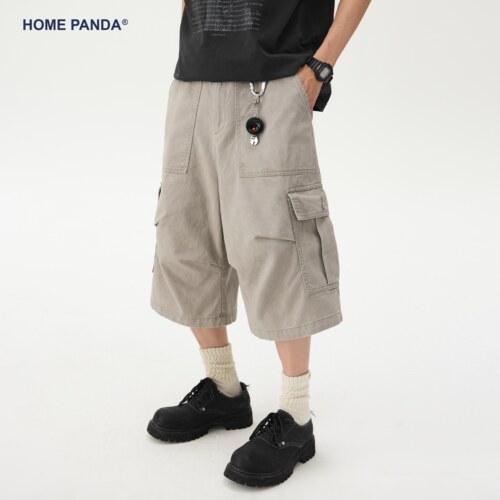 HomePanda美式褶皱休闲短裤男