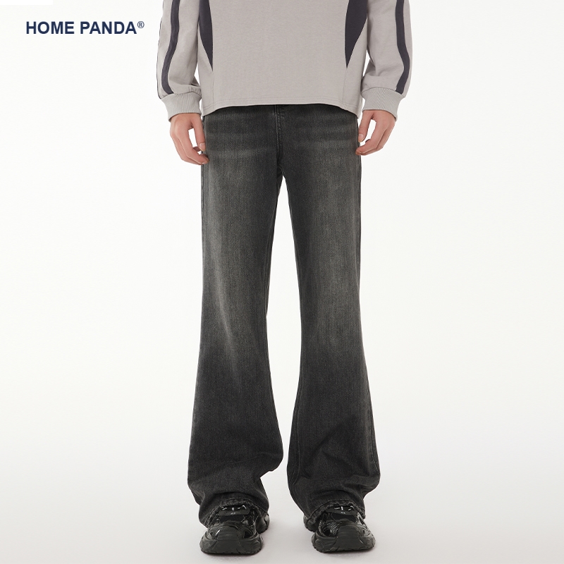 HomePanda美式高街微喇牛仔裤男