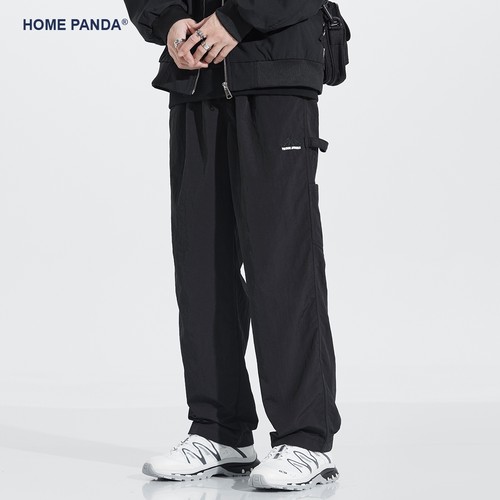 HomePanda纯色美式直筒休闲裤男