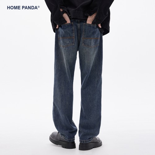 HomePanda美式复古牛仔裤男