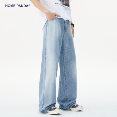 HomePanda莱赛尔直筒牛仔裤男
