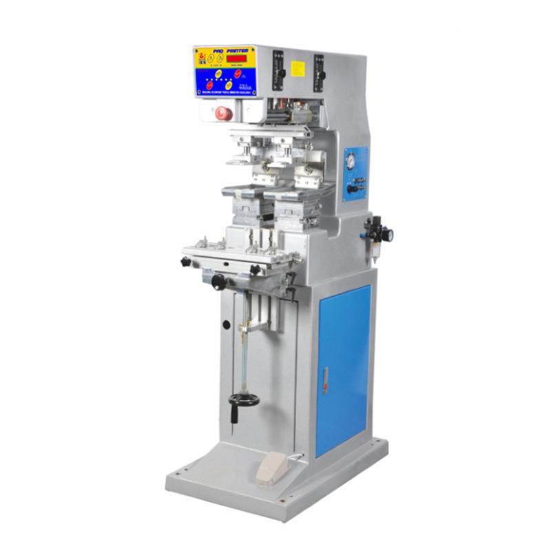 P1-2H/100*150单色双头油盘油盅全自动穿梭打码移印机打标机