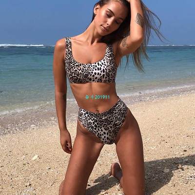 Thong Bikinis Set 2019 Snake Skin Printed Swimwear Female Pa