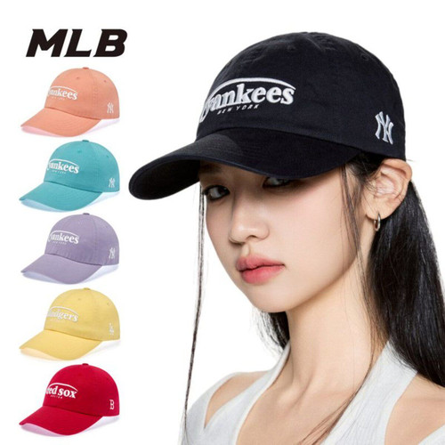 MLB官方正品马卡龙多巴胺软顶棒球帽字母刺绣防晒鸭舌帽3ACPV315N