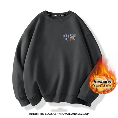 2025新款春秋男女同款卫衣圆领衣服重磅秋冬款青少年潮牌男生外套