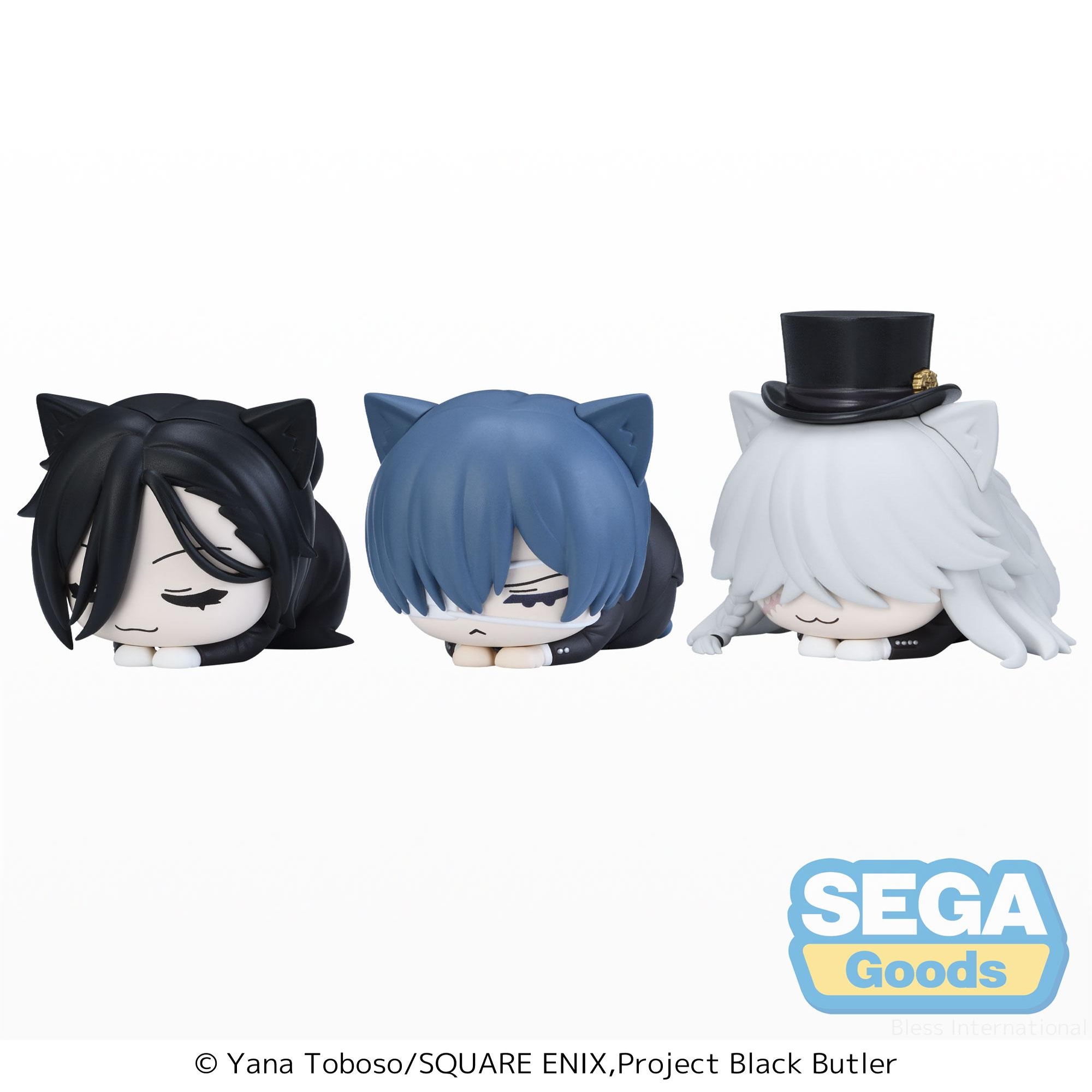 现货 SEGA 黑执事 寄宿学校篇 Q版猫耳睡觉趴趴 周边 手办 摆件