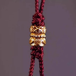 925银镀金精致金色莲花线束背云隔珠金刚百香籽椰蒂文玩diy配饰