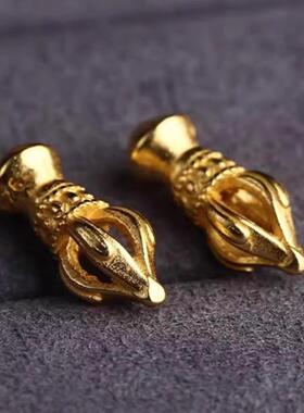 文玩925银 象鼻神金刚杵挂件 弟子珠 DIY手串佛配件收尾配饰散珠