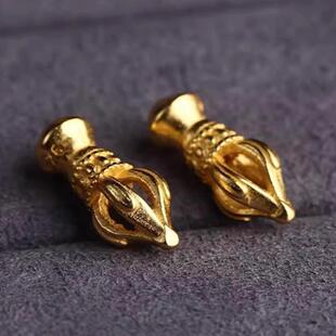 文玩925银 象鼻神金刚杵挂件 弟子珠 DIY手串佛配件收尾配饰散珠