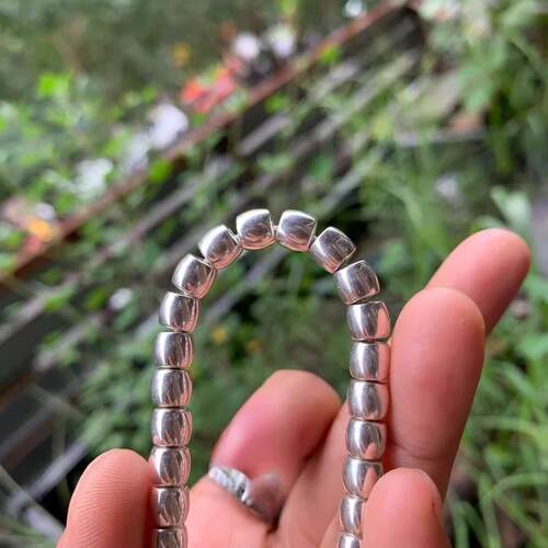经典素面款直切念珠925银