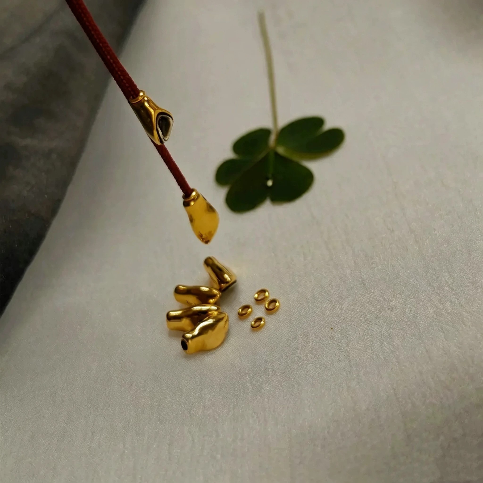 925镀金藏传仿古设计一叶菩提弟子珠收尾星月百香籽藏式文玩配饰