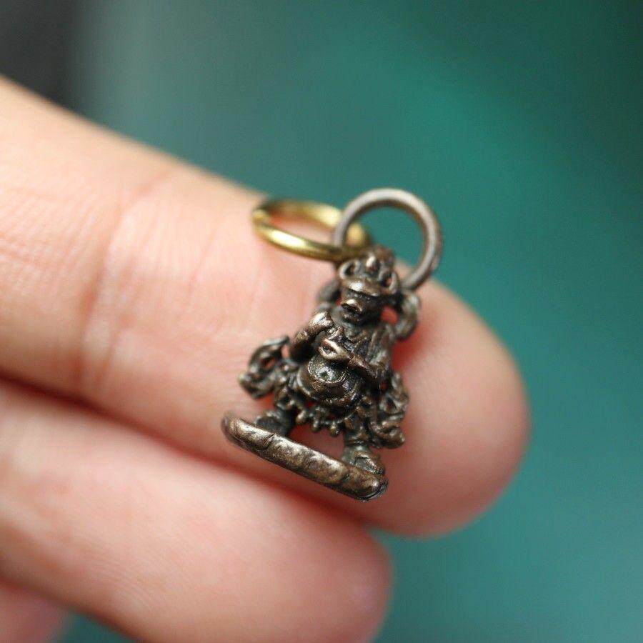 藏式手工复古工艺天铁托甲大威德卡子侧挂吊坠文玩佛珠手串挂件