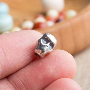 精工S925银无相尸陀林腰珠配珠文玩百香籽星月阿呆隔珠弟子珠配饰