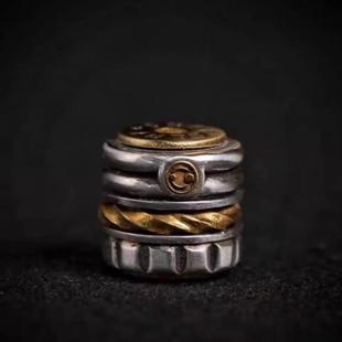 925纯银隔珠三转珠星月菩提手串长串腰珠顶珠diy文玩佛珠配件配饰