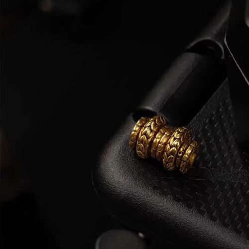 DIY配件文玩能万轴18k金色隔珠万向轴配饰隔片手串藏式黄金色