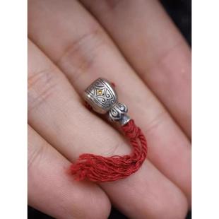 7mm藏式纯银原创设计迷你小号佛头三通佛珠手串配饰经典文玩配件