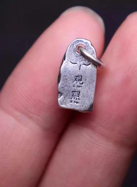 原创纯银925陨石观照吊坠卡子侧挂百香星月菩提手长串diy文玩配饰