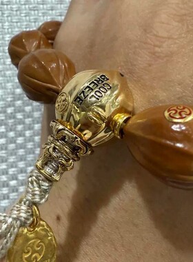 镀金新款橄榄核分体三通佛头藏式文玩DIY配饰配件大尺寸百搭手串