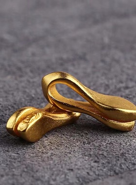 复古手工925镀金古法金卡子侧挂小夹子diy手串文玩藏式配饰配件