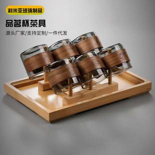 轻奢防烫耐高温小茶杯家用客厅喝茶杯品茗杯茶具 创意玻璃茶杯套装