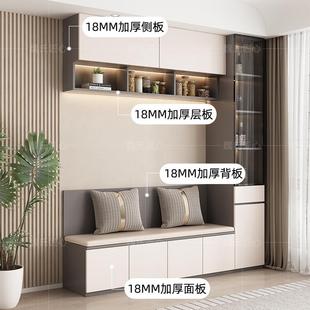 卡座餐桌家用一体餐厅酒柜客厅储物柜现代简约餐边柜凳靠墙