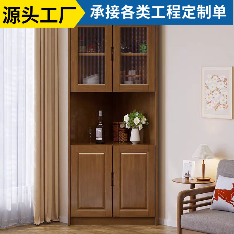 实木单门书柜小储物柜带门边角柜窄柜家用木质立柜书橱置物收纳柜