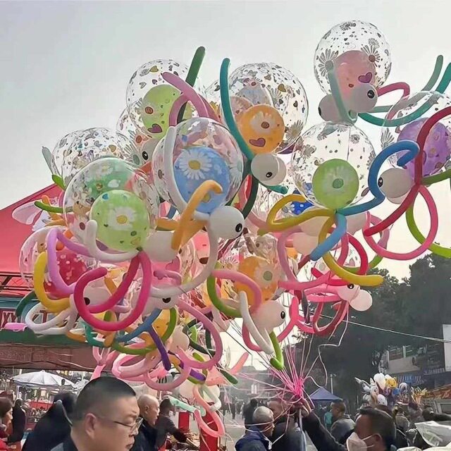 飞天印花章鱼球24寸双面印花波波球飘空波波球直销摆摊图片