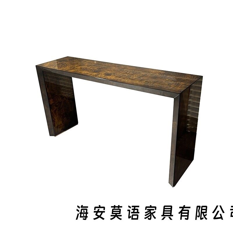 意式入户门实木玄关台轻奢风装饰客厅长条靠墙桌台别墅入户玄关