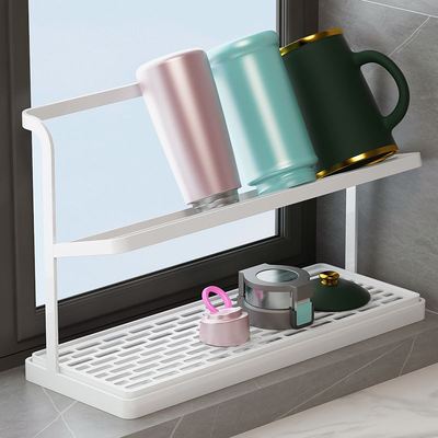 厨房沥水杯架窗台置物架收纳架子水杯子窗户极窄台面放置批发餐桌