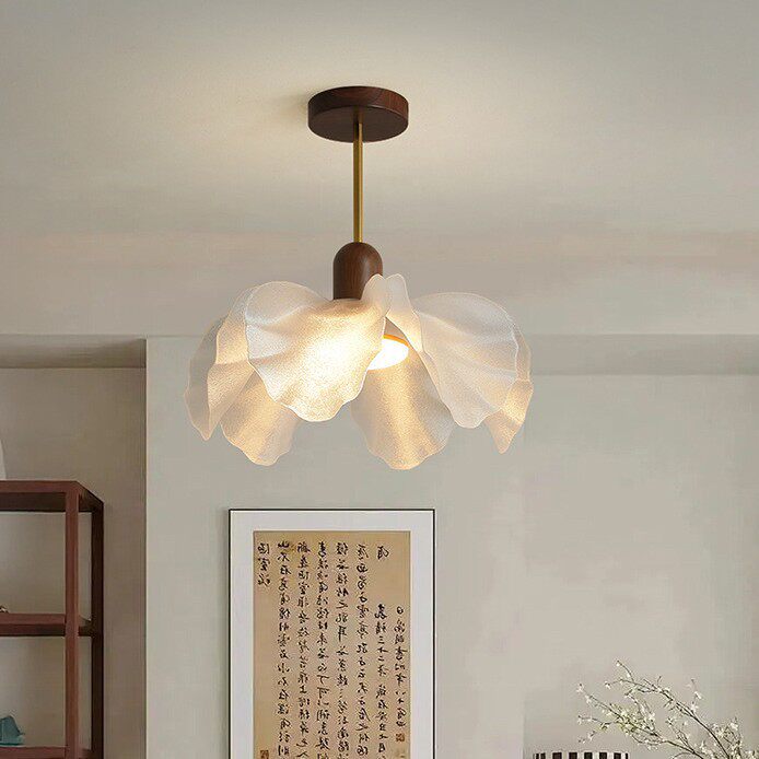 中古花朵法式复古宋式美学房间灯具2026新款花瓣高级卧室书房吊灯
