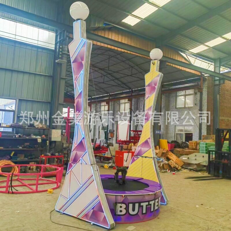 发光小鹿蹦极豪华吉他蹦蹦床铁塔彩灯蹦极弹跳床弹力绳户外跳跳床