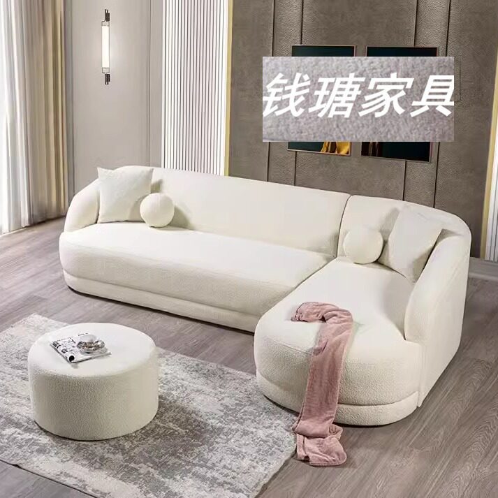 北欧设计师轻奢沙发椅现代客厅弧形多人休闲椅创意酒店会所接待椅