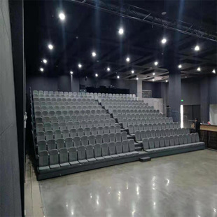 活动看台保龄球馆商务软包折叠椅伸缩看台 观众电动后置软包