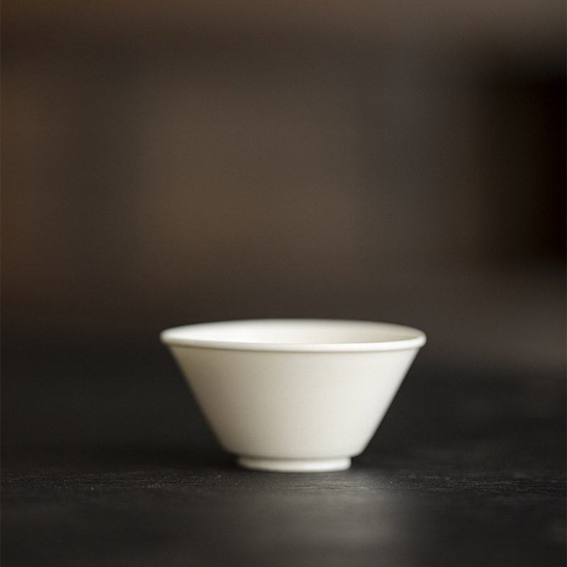 陶瓷手捏茶杯手工白瓷品茗杯斗笠杯 主人杯薄胎茶具小茶盏