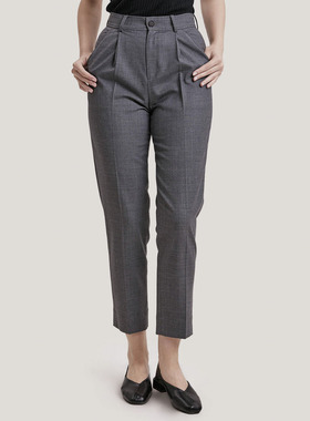 Gentle Herd 2024年新款时髦商务休闲修身高腰显瘦羊毛混纺西装裤