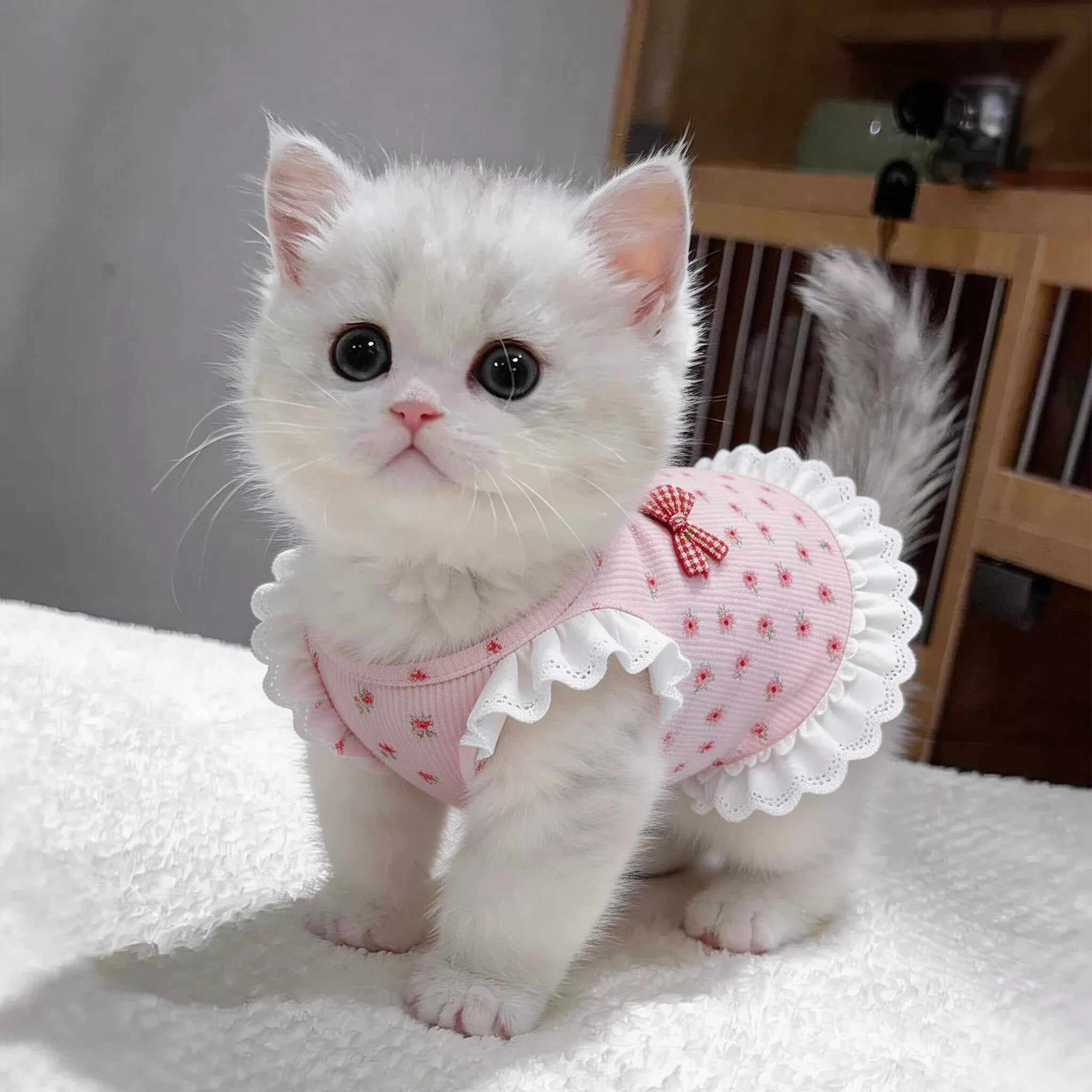 猫咪衣服春夏季薄款透气连衣裙防掉毛布偶英短金渐层狗狗吊带背心