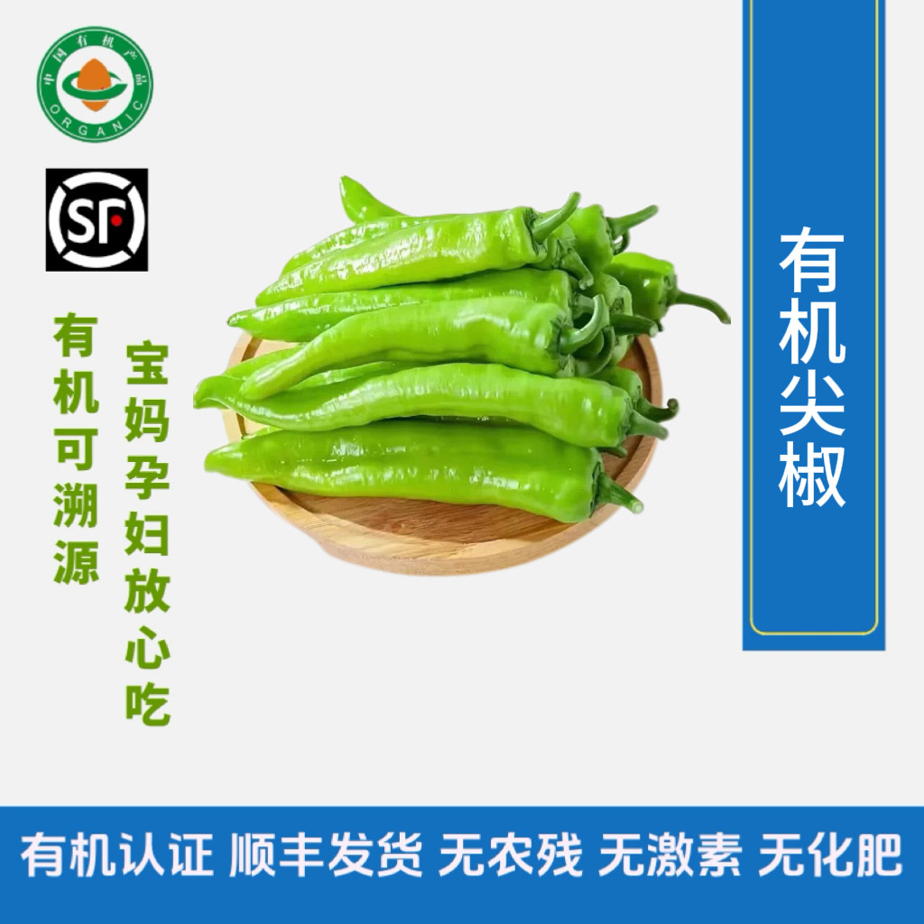 有机尖椒有机认证辣椒无农残新鲜蔬菜微辣