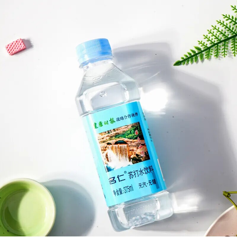 名仁苏打水经典原味整箱375ml20瓶0卡无糖弱碱性夏款饮料梳打水