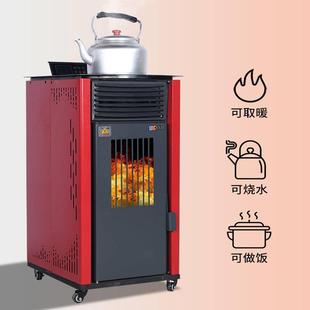 室内环保无烟取暖炉 60平生物颗粒炉 多功能供暖颗粒炉