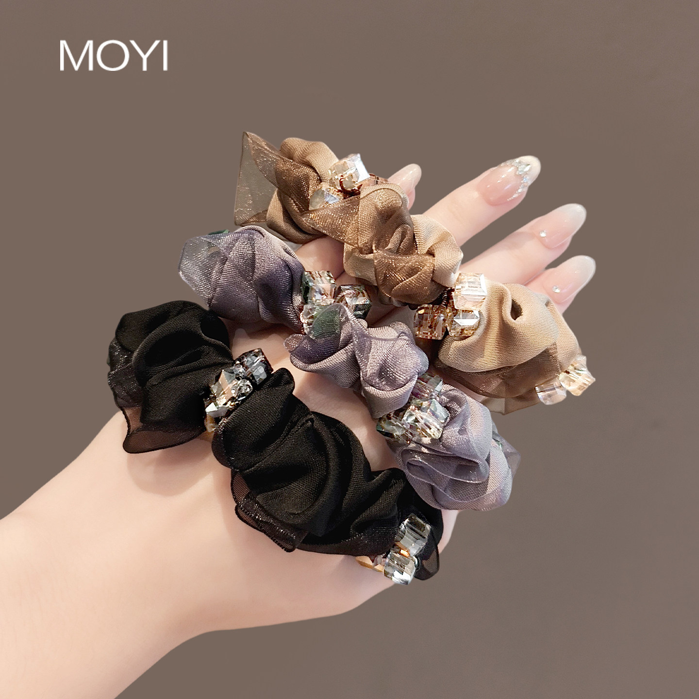 法式新款气质网纱水晶肥肠圈高级感丸子头扎马尾皮筋弹力头绳发圈,饰品/流行首饰/时尚饰品新,发饰,淘宝优惠券,粉丝福利购,淘宝优惠卷