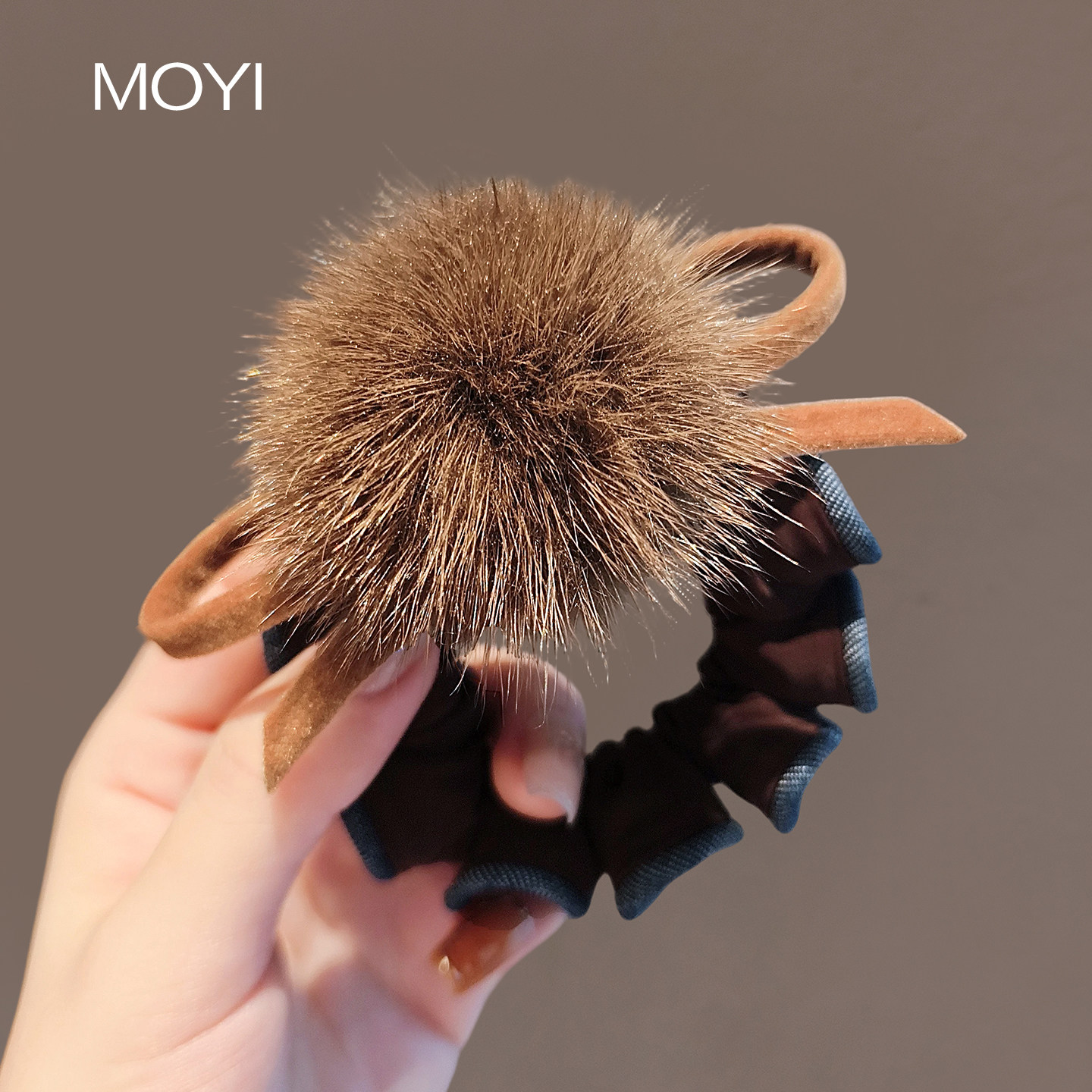 秋冬新款复古设计感咖色毛球橡皮筋小众高弹力发绳扎丸子头花发饰,饰品/流行首饰/时尚饰品新,发饰,淘宝优惠券,粉丝福利购,淘宝优惠卷