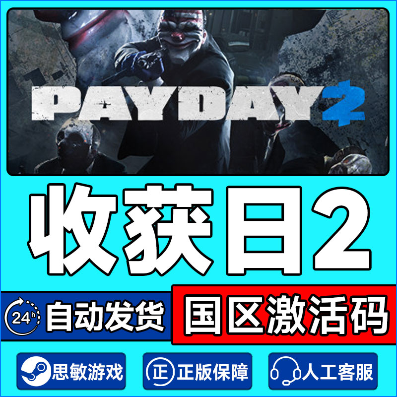 Steam 收获日2 PAYDAY 2 国区激活码CDKEY 中文正版PC游戏