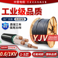国标yjv电缆线铜芯2 3 4 5芯10/16/25/35平方三相四线充电桩电线