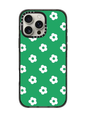 现货CASETiFY绿底白色小雏菊适用苹果iPhone17 pro max手机壳16/15/14/13磁吸12时尚小众高级感防摔保护套air
