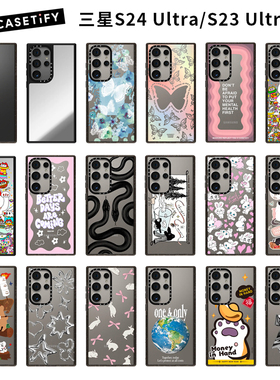 CASETiFY透明-黑色适用三星S24 Ultar/S25 Ultar手机壳香港时尚潮牌个性抗震全包防摔保护套高端奢华23/22/21