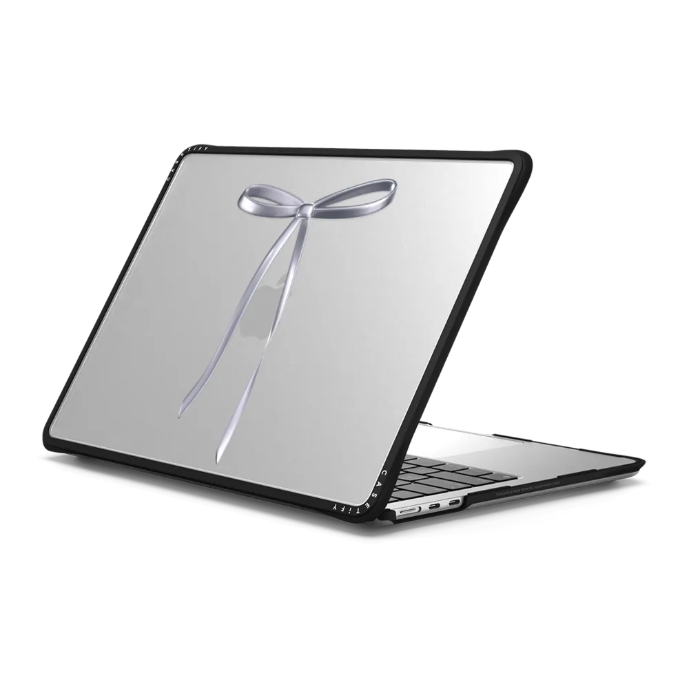 CASETiFY铬色金属光泽缎带蝴蝶结适用于苹果MacBook Pro 13/14/15/16寸Air笔记本保护壳M1-M4时尚透明防摔套